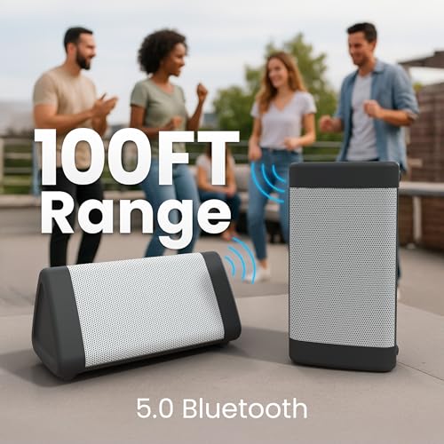 OontZ Angle 3 Portable Bluetooth 5.4 Speaker, IPX5 Water-Resistant, Black V1239