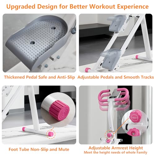 Folding Stair Stepper for Home Gym, Adjustable Handlebar & Pedals, 300LBS Load W2967