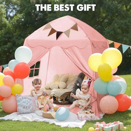 Extra Large Kids Play Tent with Star Lights, Portable & Foldable Teepee B40178