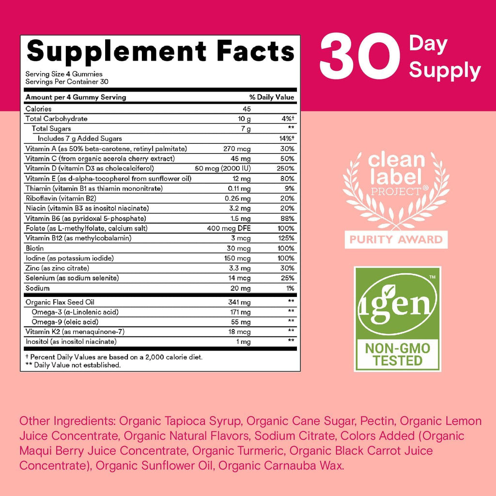SmartyPants Organic Women's Multivitamin Gummies, 120 Count Y687
