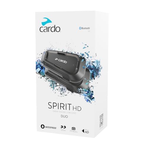 Cardo Spirit HD Motorcycle Bluetooth Headset - Black, Single Pack P8437