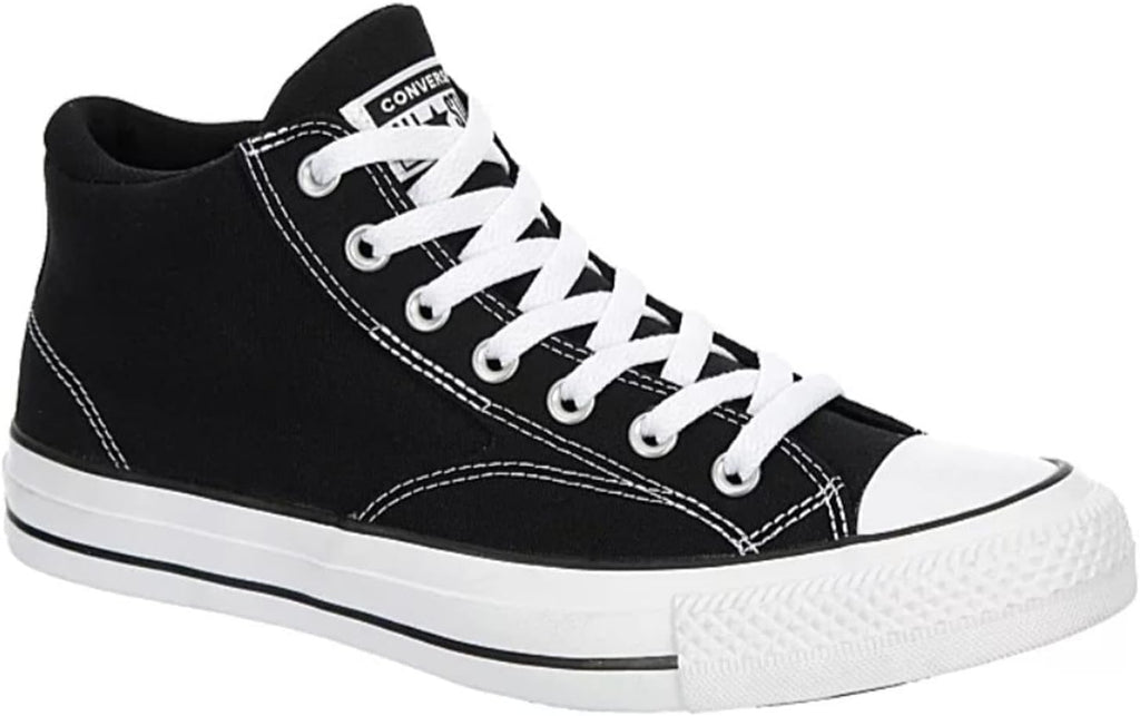 Converse Unisex Chuck Taylor All Star Malden Street Mid High Canvas Sneaker - Lace up Closure Style - Black White, 12 Women/10 Men