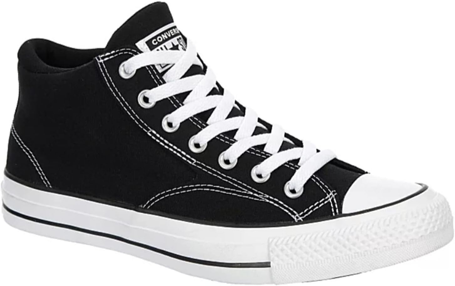 Converse Unisex Chuck Taylor All Star Malden Street Mid High Canvas Sneaker - Lace up Closure Style - Black White, 12 Women/10 Men