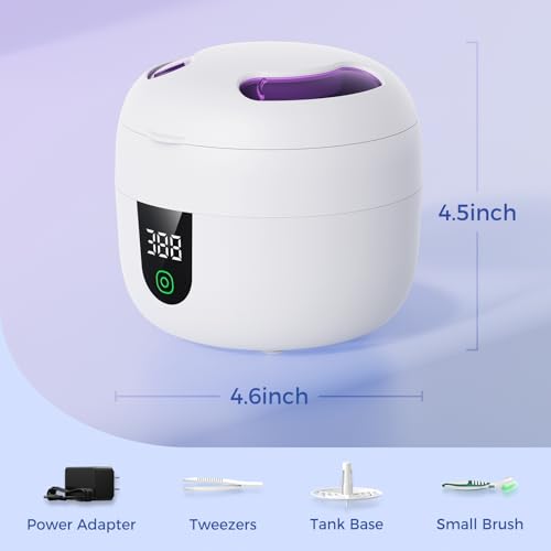 Ultrasonic Retainer Cleaner with Removable Tank for Aligners, Jewelry B601919