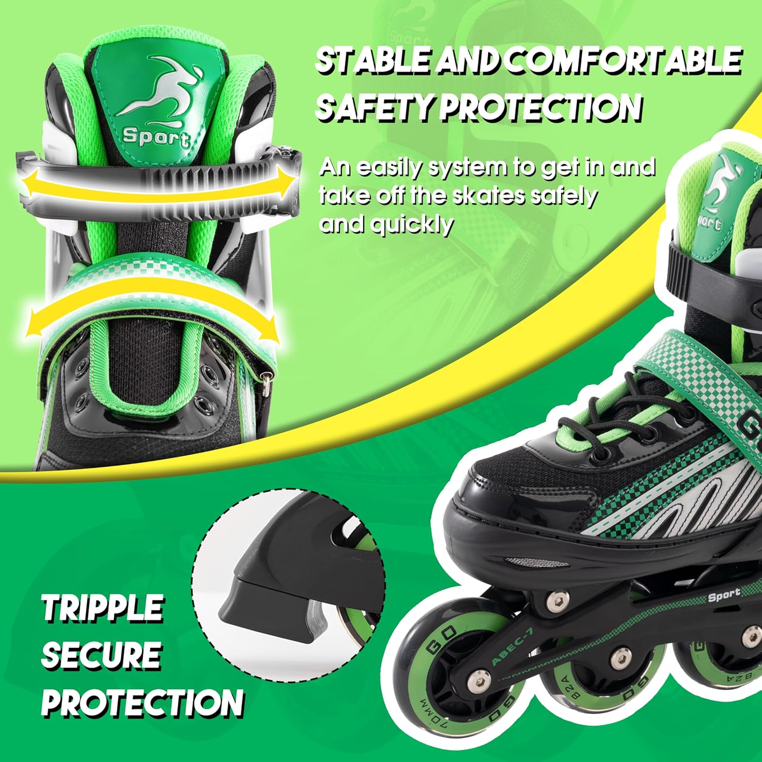 Adjustable Inline Skates for Kids with Light Up Wheels Q5867