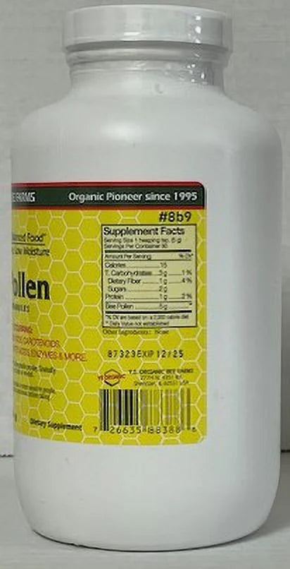Y.S. Eco Bee Farms Low Moisture Bee Pollen Whole Granules 16 oz G20996