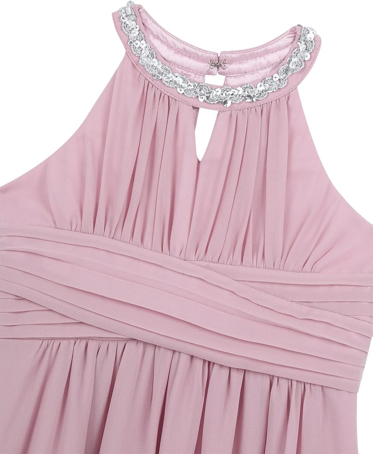 Alvivi Big Girls Halter-Neck Floral Lace Bridesmaid Romper Dress Light Pink 16 Years A34499