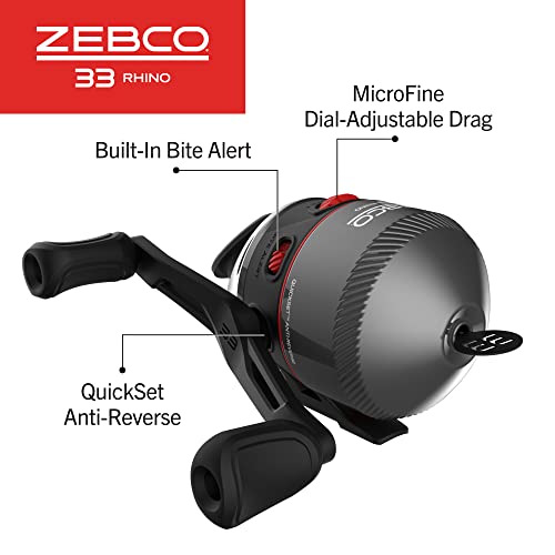 Zebco 33 Rhino Tough Spincast Reel and 2-Piece Fishing Rod Combo Y329303