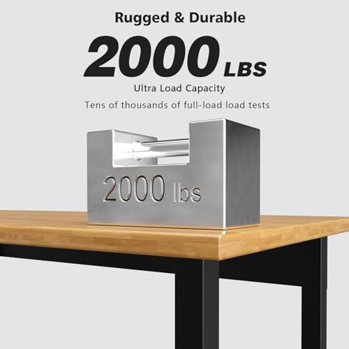60" Adjustable Workbench with Power Outlets, Wheels and Drawer L44280