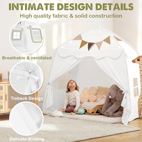 Extra Large Kids Play Tent with Star Lights, Portable & Foldable Teepee B40178