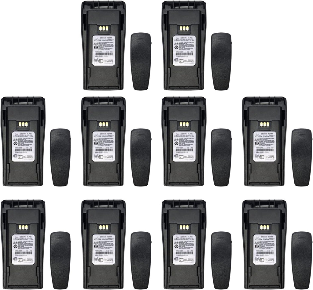 (10PCS) NNTN4497DR NNTN4497CR 7.4v Battery NNTN4497 NNTN4497AR NNTN4496 Replacement Battery [Upgraded] for Motorola CP200 CP200D CP150 CP340 CP360 CP380 GP3688 GP3188 XIRP3688 Battery With Belt Clip