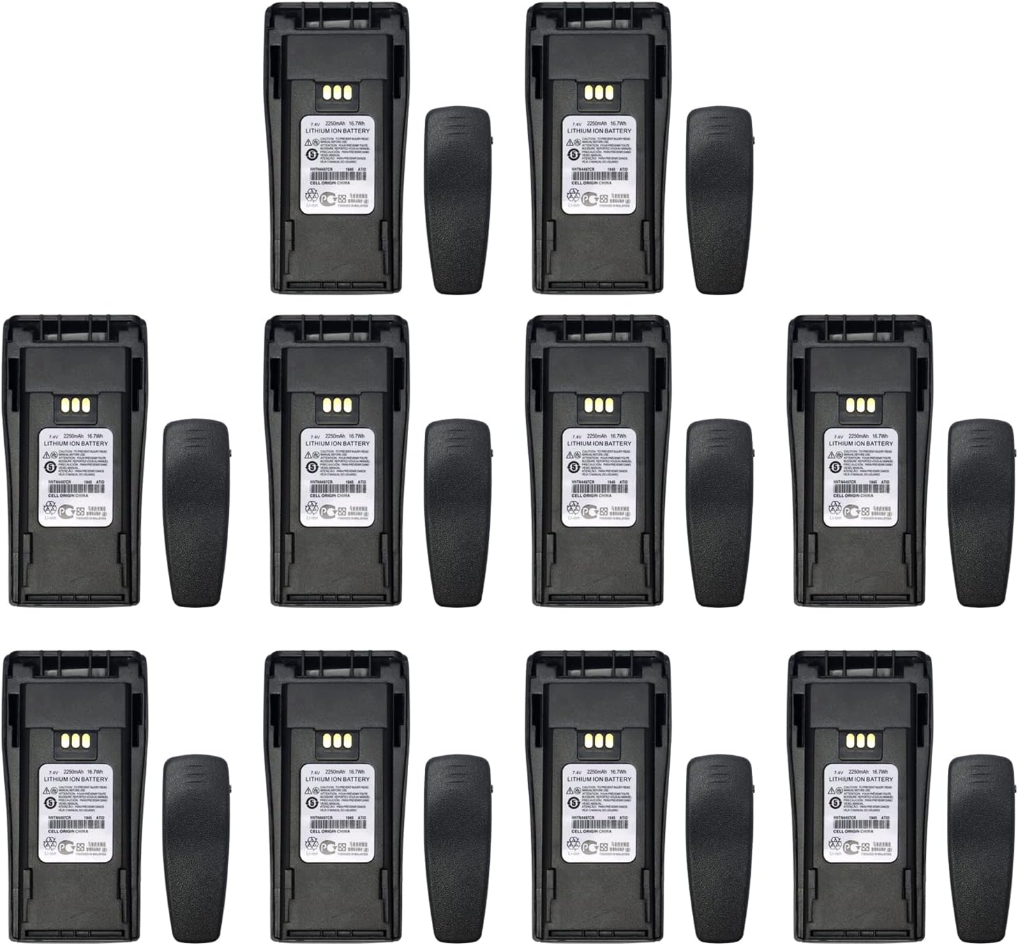 (10PCS) NNTN4497DR NNTN4497CR 7.4v Battery NNTN4497 NNTN4497AR NNTN4496 Replacement Battery [Upgraded] for Motorola CP200 CP200D CP150 CP340 CP360 CP380 GP3688 GP3188 XIRP3688 Battery With Belt Clip