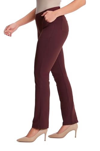 Yogipace Women's Straight Leg Yoga Dress Pants with Belt Loops H62689