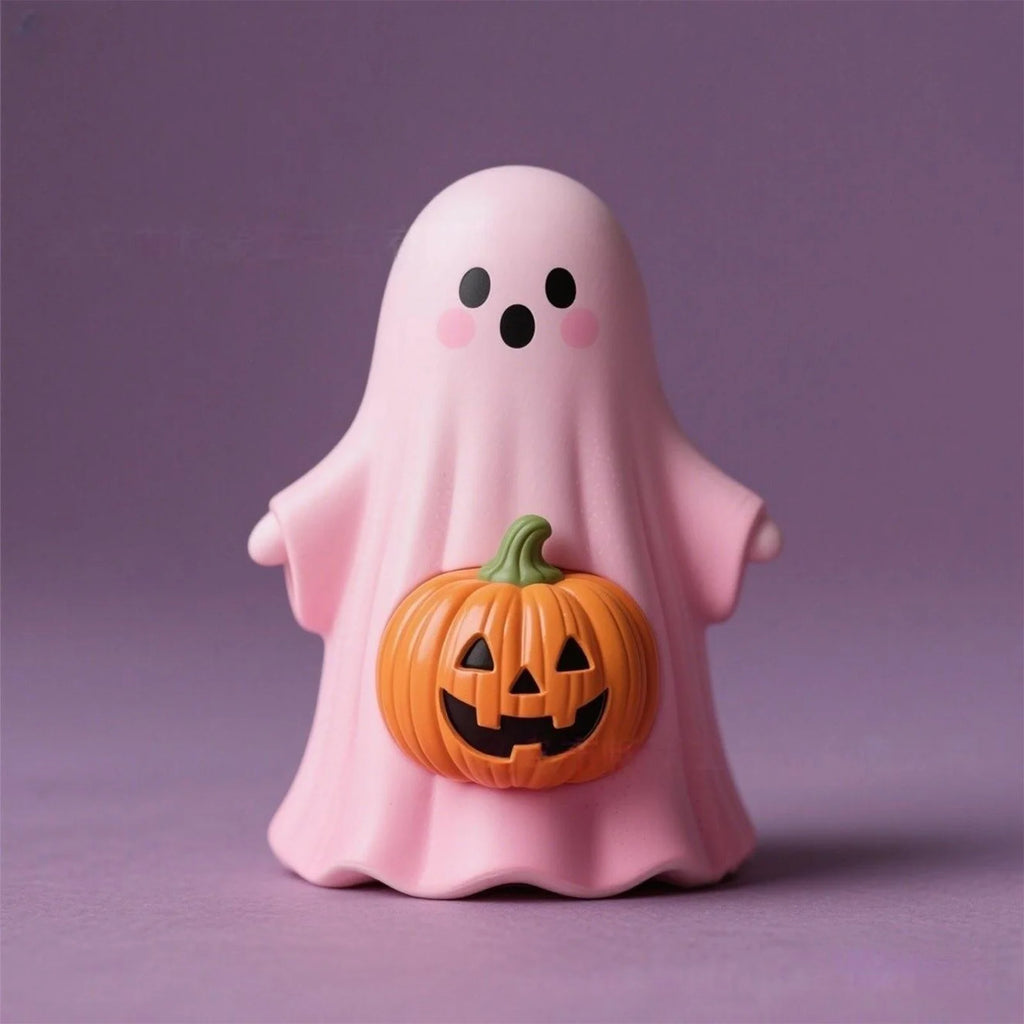 Craft Ornaments With Cute Ghost And Pumpkin 3D Designs, 4 Styling Options For Holiday Decoration And Collection, Adorable Desktop Bookshelf Decor Or Gift S49537
