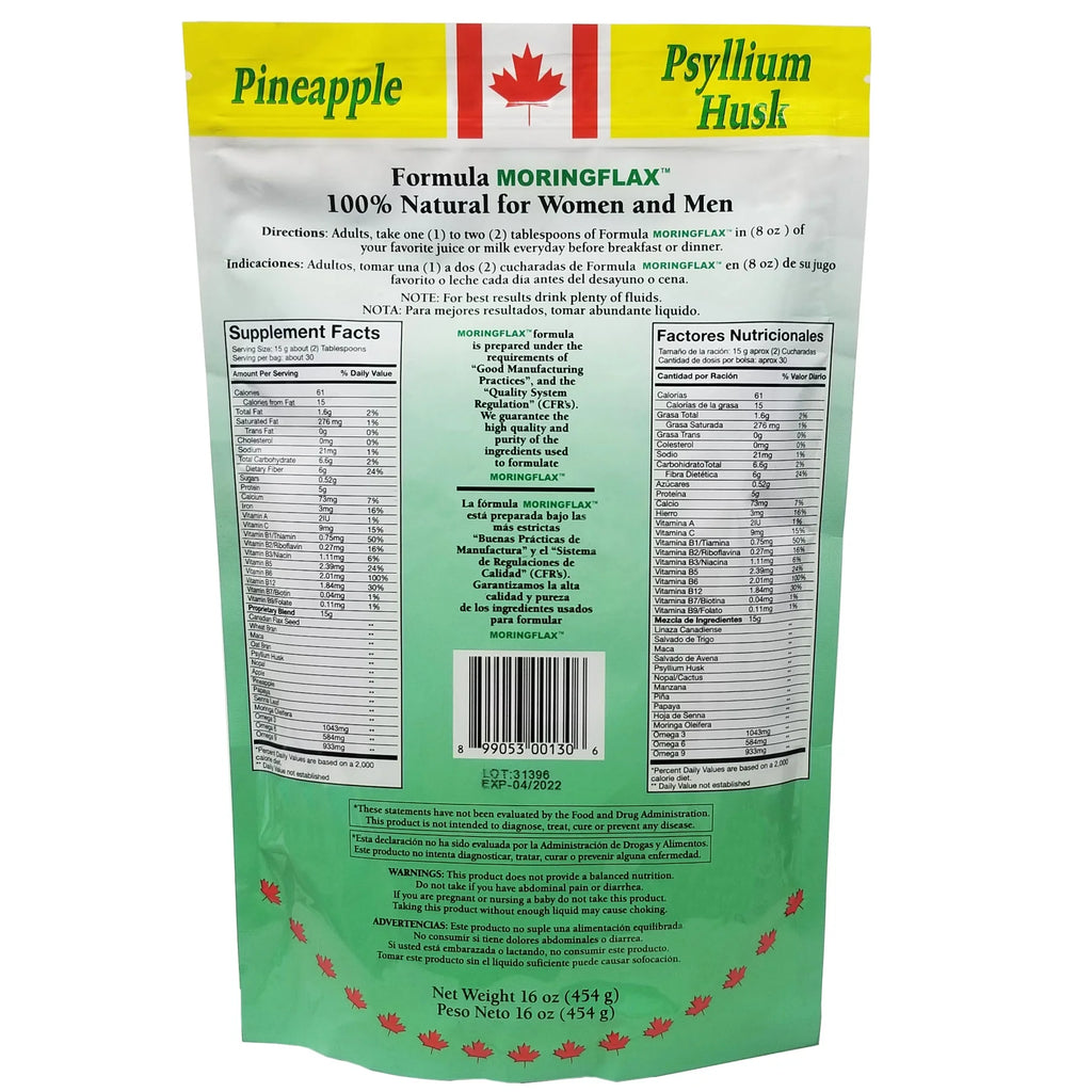 Moringflax 100% Canadian Flax Seed with Garcinia Cambogia & Moringa Oleifera, 16 oz A258