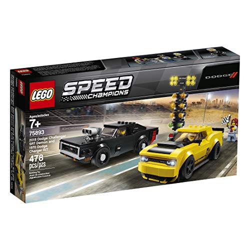 LEGO Speed Champions 2018 Dodge Challenger SRT Demon and 1970 Dodge Charger R/T Building Kit R3529