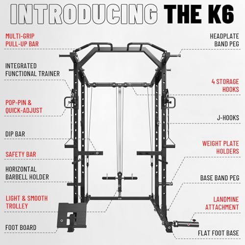 Mikolo Power Cage with Cable Crossover and LAT Pull Down System, 1500LBS I14340