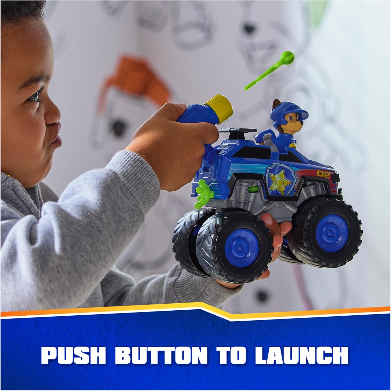 Paw Patrol Rescue Wheels Chase’s Cruiser Toy Truck with Projectile Launcher and Action Figure M1412