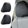 2 PCS Car Seat Headrest Protective Cover, Knitted Fabric Comfortable Touch Breathable Elastic Full Cover Mouth Guard, Auto Cleanable Reusable Accessories, Suitable for Most Cars (Dark Gray)