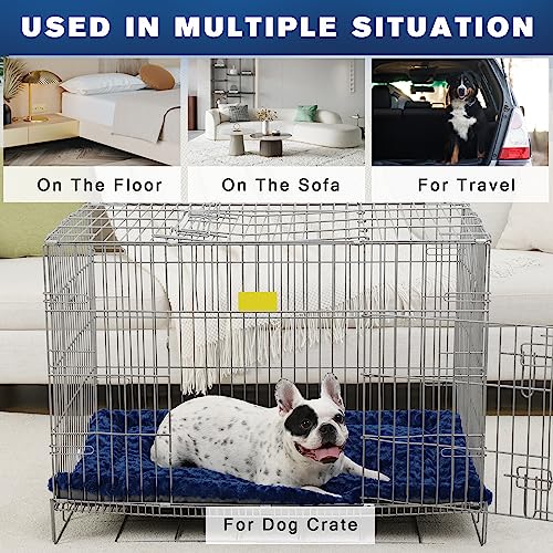 Washable Dog Bed Mat Ultra Soft Crate Pad for Large Dogs, 41 x 27 Inch, Gray K707024