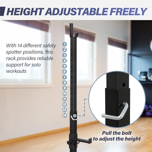 F2C Adjustable Squat Rack Pair 41"-66" Steel Barbell Stand G149555