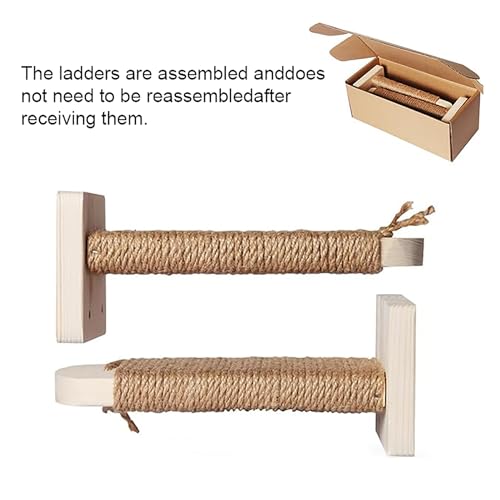 Cat Climbing Shelf Wall Mounted 2 Step Cat Stairway with Jute Scratching J507