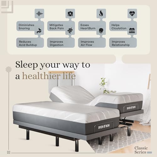 Sven & Son Classic Adjustable Bed Base Split King with Hybrid Spring Mattress I50028