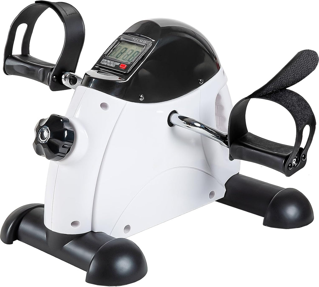 Under Desk Bike Pedal Exerciser - TABEKE Mini Exercise Bike for Arm/Leg Exercise, Portable Pedal Exerciser for Seniors with LCD Display