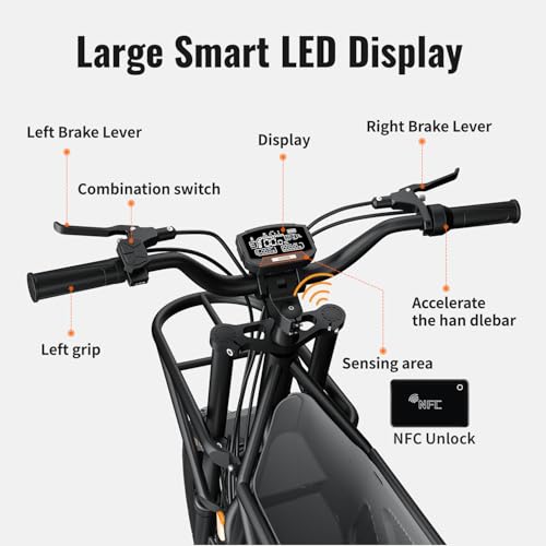 Riding'times GT53 Electric Cargo Bike for Adults, 2000W, 1123WH Removable Battery W90790