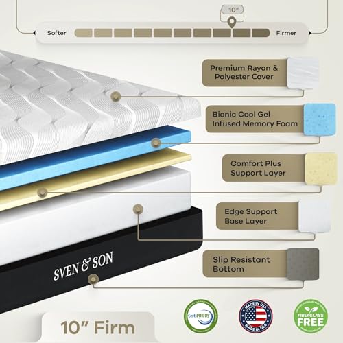 Sven & Son Classic Adjustable Bed Base Split King with Hybrid Spring Mattress I50028