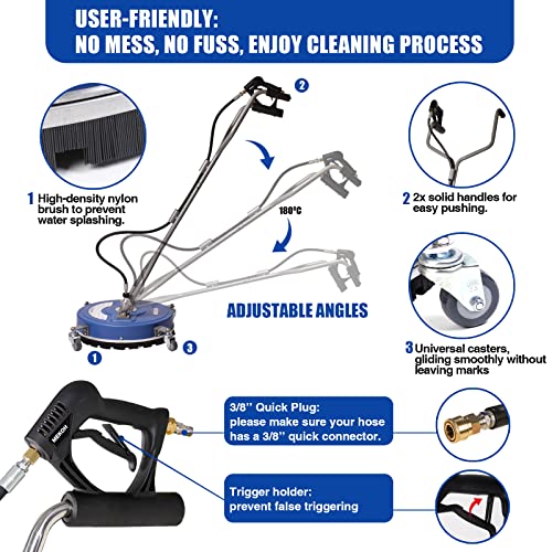 Pressure Washer Surface Cleaner 20" with Wheels, 4500PSI Attachment Q383895