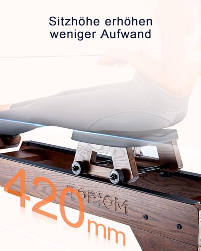 Water Rowing Machine for Home Use, Oak Wood with Bluetooth Monitor G6821