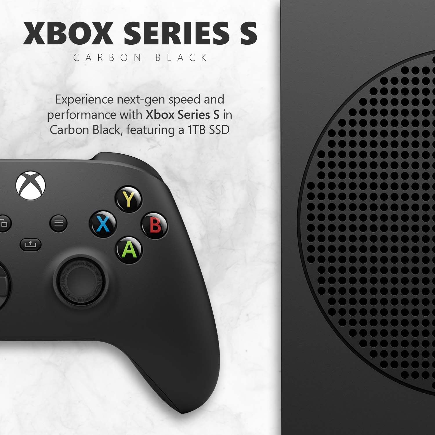Xbox Series S - 1TB and black wireless controller