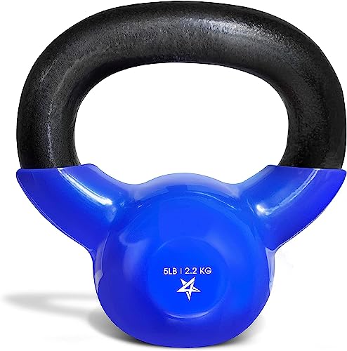 Yes4All 5-100 LB Vinyl Coated Cast Iron Kettlebells M964803
