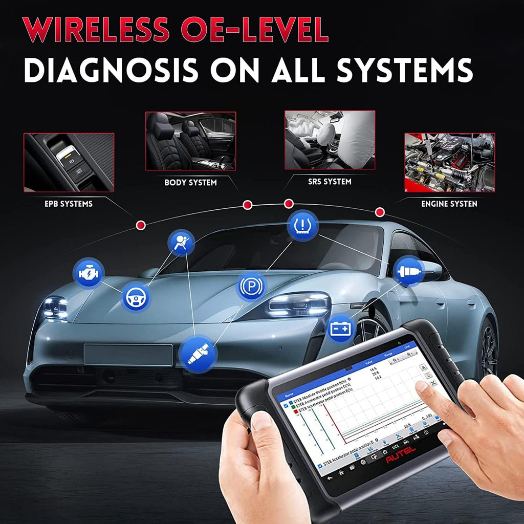 Autel MaxiCOM MK808Z-BT Bidirectional OBD2 Scanner with Non-OBDII Adapter Kit B720915