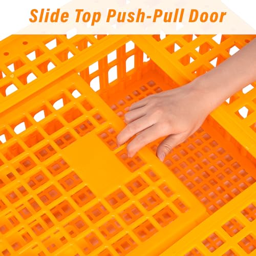 lukar 2PCS Plastic Poultry Carrier Crate for Chickens, 29.5 x 21.7 x 13 Inch A3267