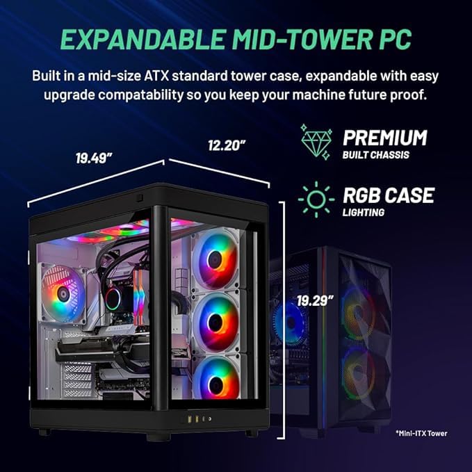 Skytech Omega Gaming PC, Ryzen 7 7700X, RTX 4070 Super, 32GB DDR5, 1TB NVMe X1391