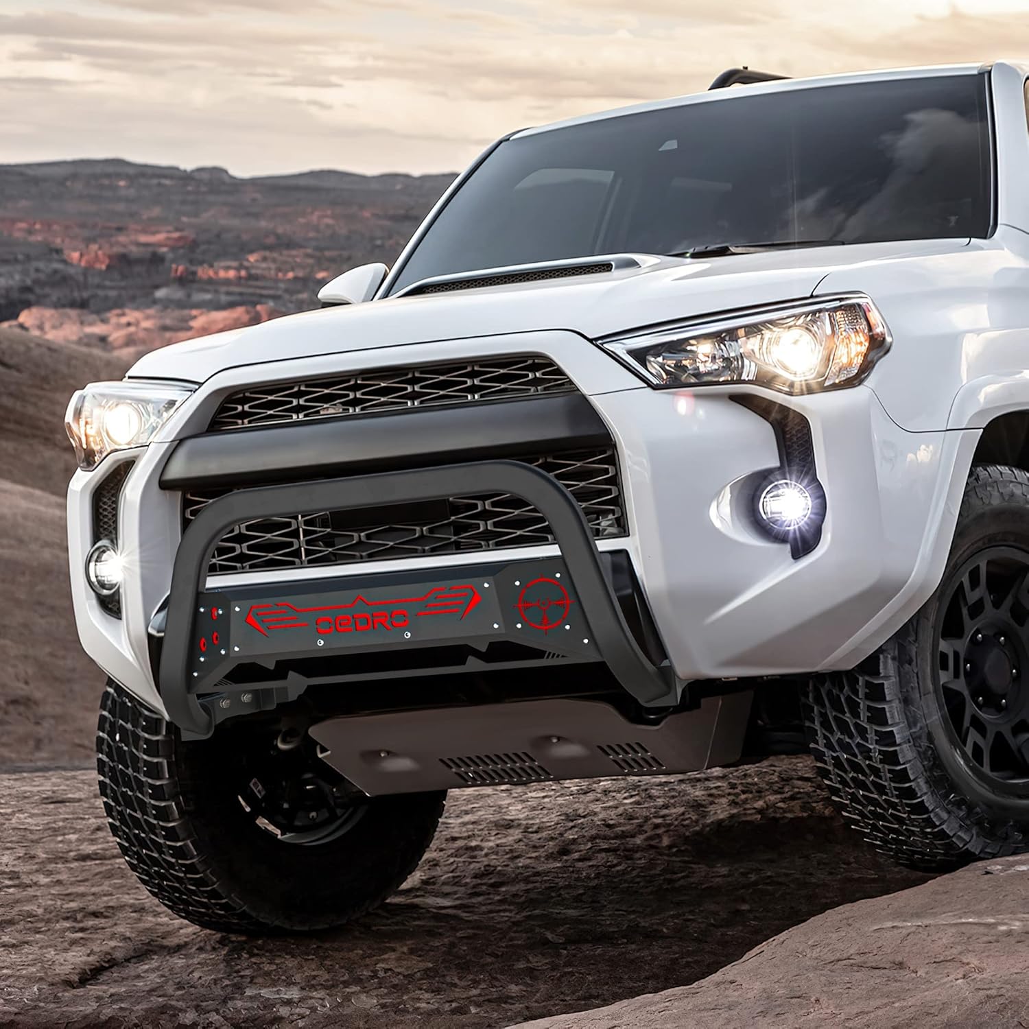 oEdRo Paintable Bull Bar for 2010-2023 Toyota 4Runner, Front Bumper Push Bar X107