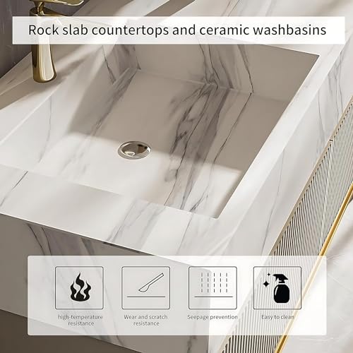 Modern Freestanding Bathroom Vanity with Sink and LED Mirror (44") G1429