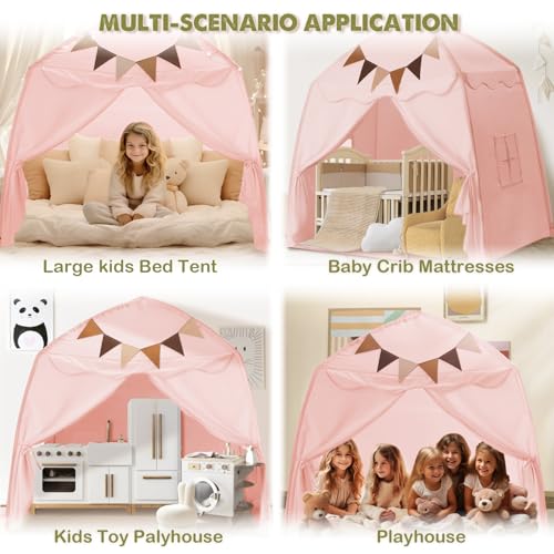 Extra Large Kids Play Tent with Star Lights, Portable & Foldable Teepee B40178