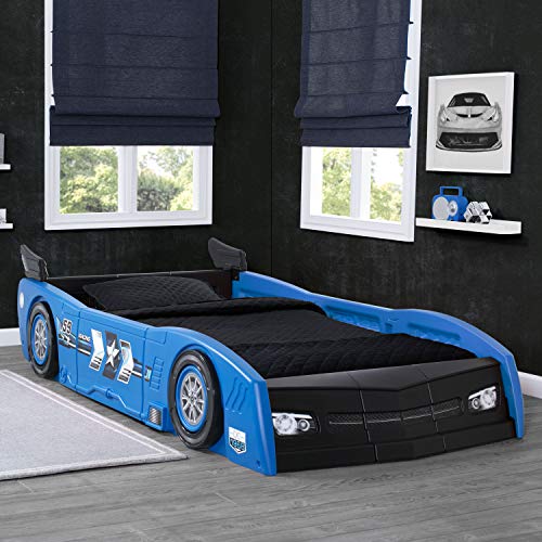 Delta Children Grand Prix Race Car Toddler and Twin Bed, Black S6608