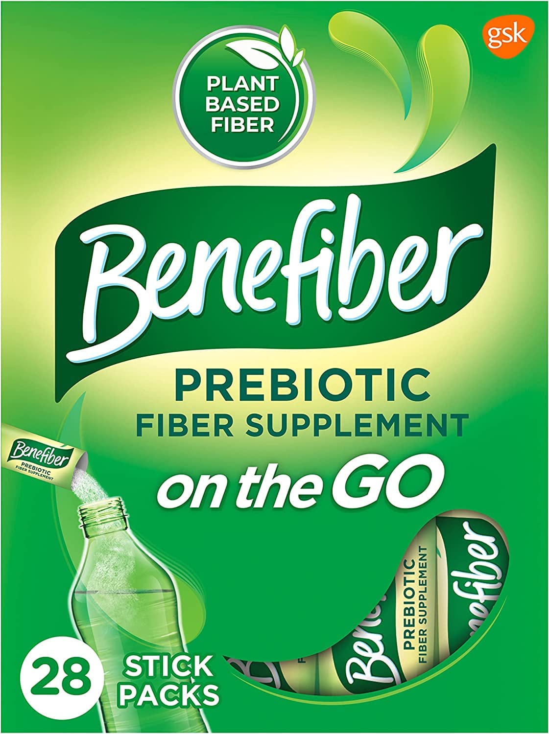 Benefiber Taste-Free Sugar-Free Fiber Supplement Stick Packs, 28 Count (6 Pack) I73809