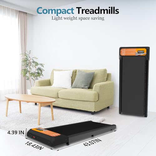 Walking Pad Treadmill for Home Office, Portable with Remote Control and App K826387
