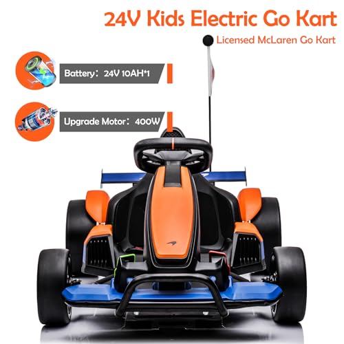 Licensed McLaren 24V Electric Go Kart, 400W Drift Kart for Kids Q5178