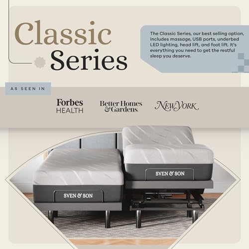 Sven & Son Classic Adjustable Bed Base Split King with Hybrid Spring Mattress I50028