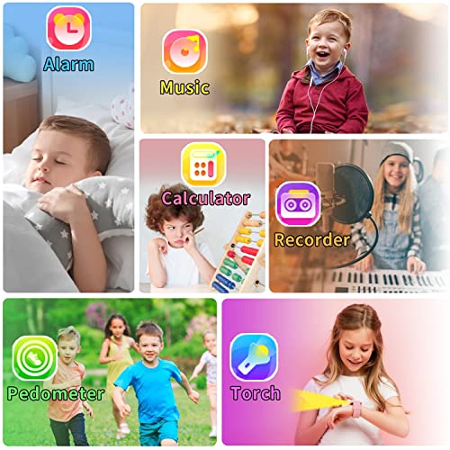 Kids Smart Watch Girls with HD Touch Screen Camera Music Player, Toys for Age 3-12 P363594