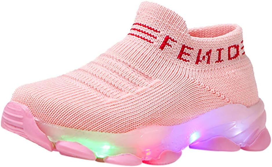 Girls Light Up Shoes Cocomelon Shoes Girls Light Up Shoes Paw Patrol Light Up Shoes Roller Shoes for Girls Baby Shoes (Pink, 2-2.5Years)