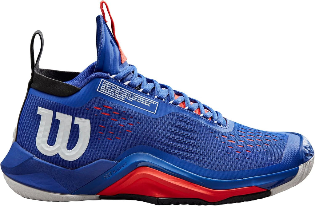 Wilson Rush Pro Tour Mid Men's Tennis Shoe, Blue/Black/Poppy Red, Size 10 US L104877