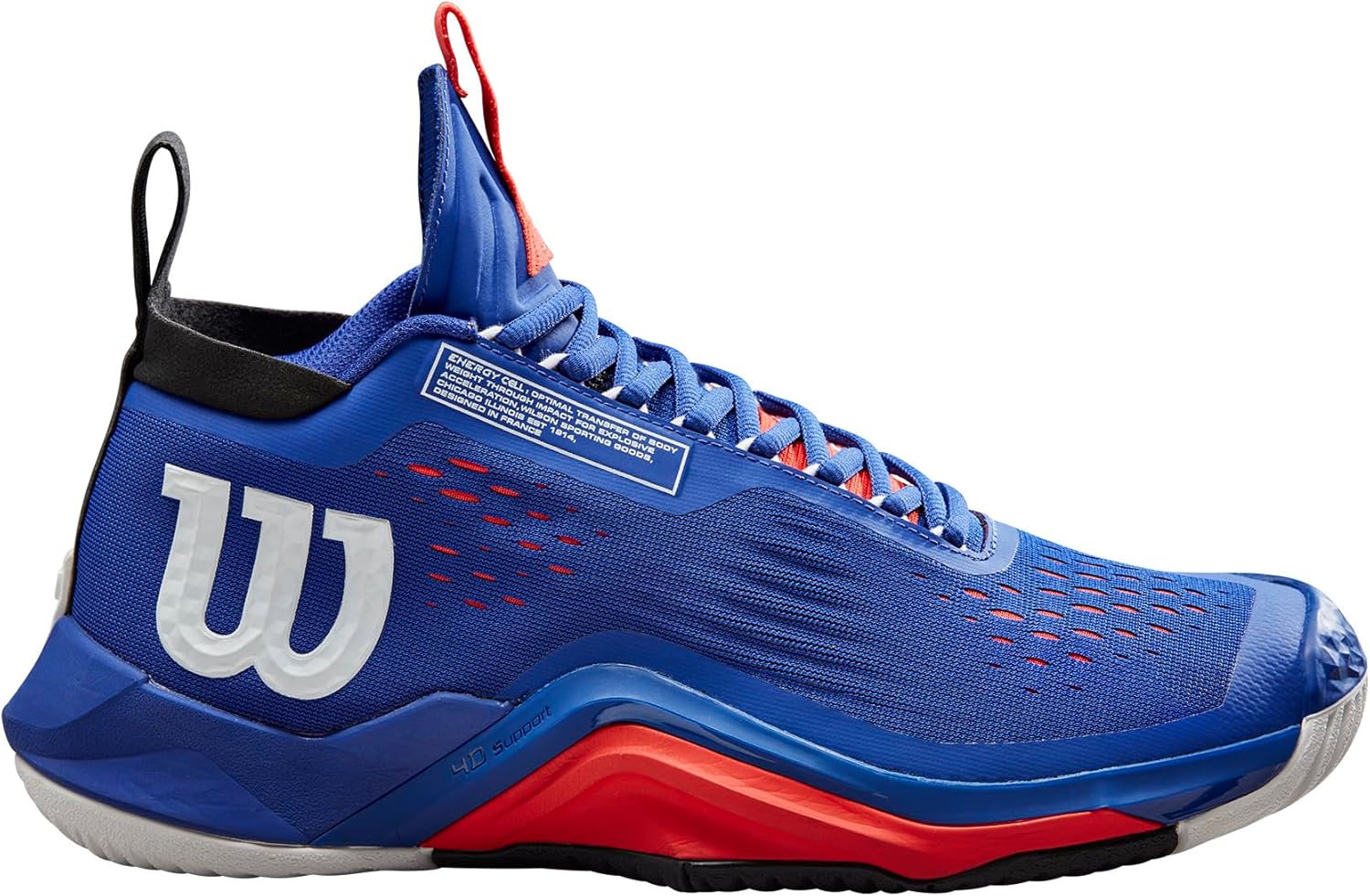 Wilson Rush Pro Tour Mid Men's Tennis Shoe, Blue/Black/Poppy Red, Size 10 US L104877