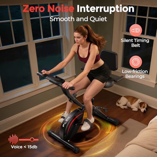 Pleny Folding Exercise Bike, 5-in-1 Stationary Bike for Home Gym L299